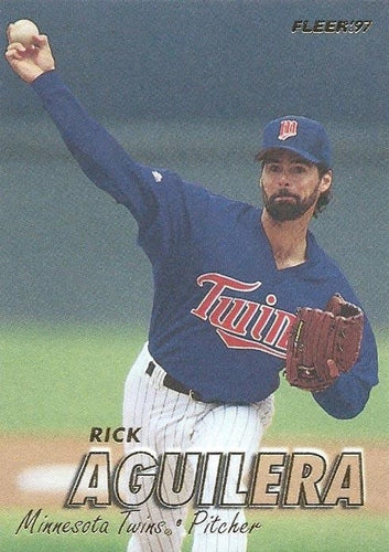 #142 Rick Aguilera - Minnesota Twins - 1997 Fleer Baseball