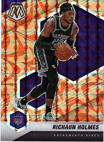 #142 Richaun Holmes - Sacramento Kings - 2020-21 Panini Mosaic - Mosaic Reactive Orange Basketball