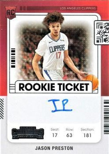 #142 Jason Preston - Los Angeles Clippers - 2021-22 Panini Contenders Basketball