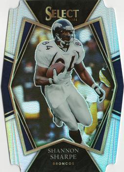 #142 Shannon Sharpe - Denver Broncos - 2021 Panini Select - Silver Prizm Die Cut Football