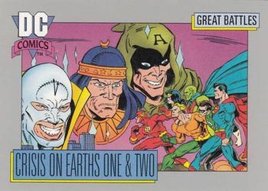 #142 Crisis on Earths One & Two - 1992 Impel DC Cosmic