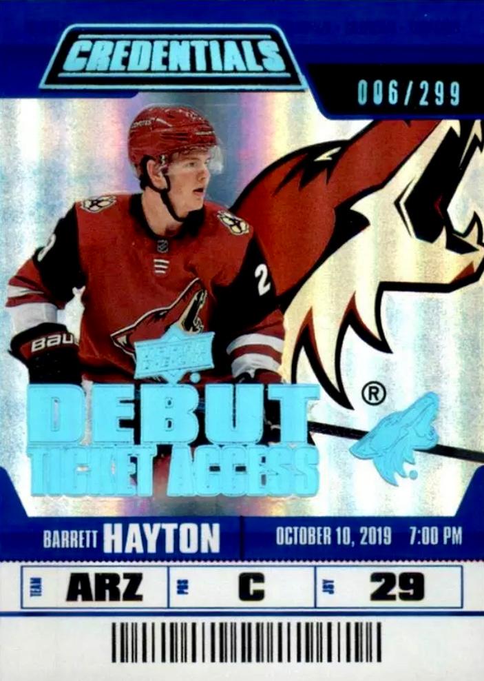 #142 Barrett Hayton - Arizona Coyotes - 2019-20 Upper Deck Credentials Hockey
