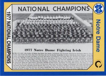 #142 1977 National Champions - Notre Dame Fighting Irish - 1990 Collegiate Collection Notre Dame Football