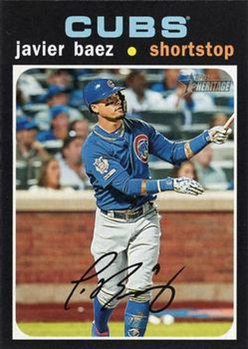 #142b Javier Baez - Chicago Cubs - 2020 Topps Heritage Baseball