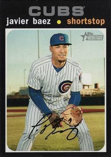 #142c Javier Baez - Chicago Cubs - 2020 Topps Heritage Baseball