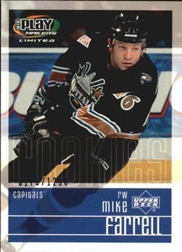 #143 Mike Farrell - Washington Capitals - 2001-02 Upper Deck Playmakers Hockey