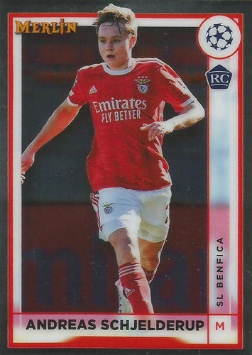 #143 Andreas Schjelderup - Benfica - 2022-23 Merlin Chrome UEFA Club Competitions Soccer