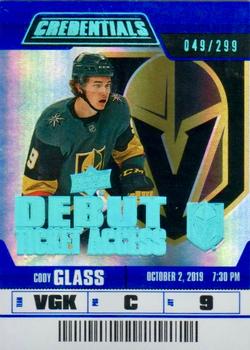 #143 Cody Glass - Vegas Golden Knights - 2019-20 Upper Deck Credentials Hockey