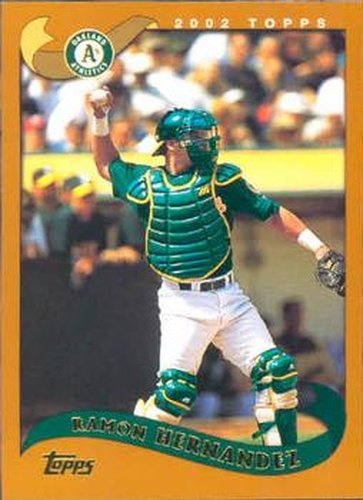 #143 Ramon Hernandez - Oakland Athletics - 2002 Topps Baseball