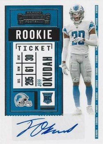 #143 Jeff Okudah - Detroit Lions - 2020 Panini Contenders Football