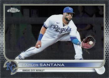 #143 Carlos Santana - Kansas City Royals - 2022 Topps Chrome Baseball