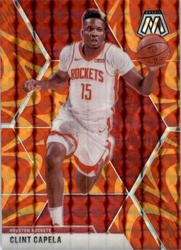 #144 Clint Capela - Houston Rockets - 2019-20 Panini Mosaic - Reactive Orange Basketball