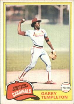 #144 Garry Templeton - St. Louis Cardinals - 1981 O-Pee-Chee - Gray Back Baseball
