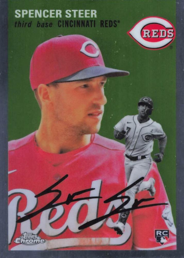 #144 Spencer Steer - Cincinnati Reds - 2023 Topps Chrome Platinum Anniversary Baseball