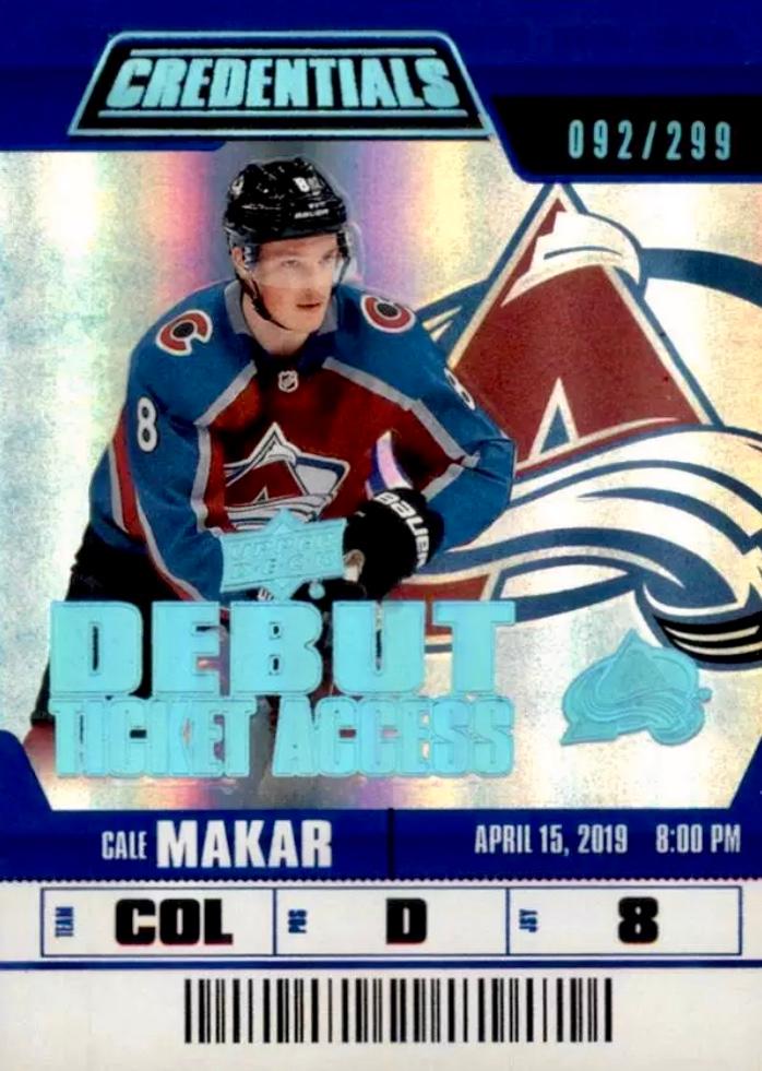#144 Cale Makar - Colorado Avalanche - 2019-20 Upper Deck Credentials Hockey