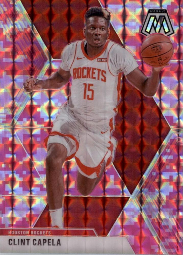 #144 Clint Capela - Houston Rockets - 2019-20 Panini Mosaic - Camo Pink Basketball