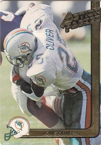 #145 Louis Oliver - Miami Dolphins - 1991 Action Packed Football