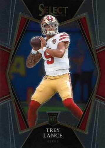 #145 Trey Lance - San Francisco 49ers - 2021 Panini Select - Black and Gold Prizm Die Cut Football