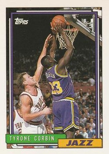 #145 Tyrone Corbin - Utah Jazz - 1992-93 Topps Basketball