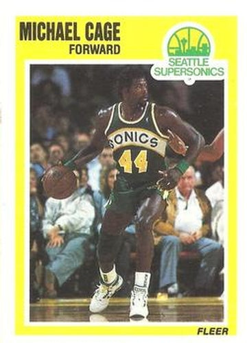 #145 Michael Cage - Seattle SuperSonics - 1989-90 Fleer Basketball