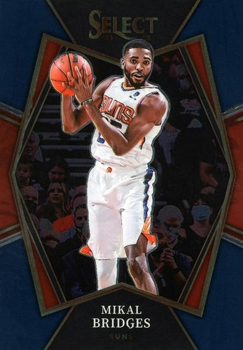 #147 Mikal Bridges - Phoenix Suns - 2021-22 Panini Select - Blue Basketball