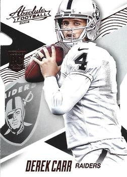 #147 Derek Carr - Oakland Raiders - 2014 Panini Absolute - Red Football