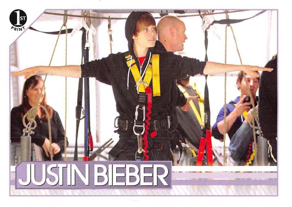 #147 With the help of Auckland Bridge Bungy located - 2010 Panini Justin Bieber