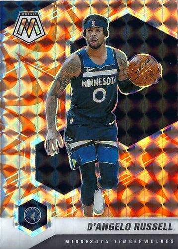 #147 D'Angelo Russell - Minnesota Timberwolves - 2020-21 Panini Mosaic - Mosaic Reactive Orange Basketball