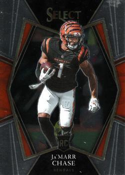 #147 Ja'Marr Chase - Cincinnati Bengals - 2021 Panini Select - Black and Gold Prizm Die Cut Football