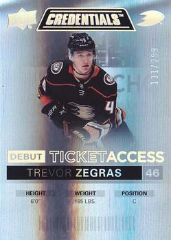 #147 Trevor Zegras - Anaheim Ducks - 2021-22 Upper Deck Credentials Hockey