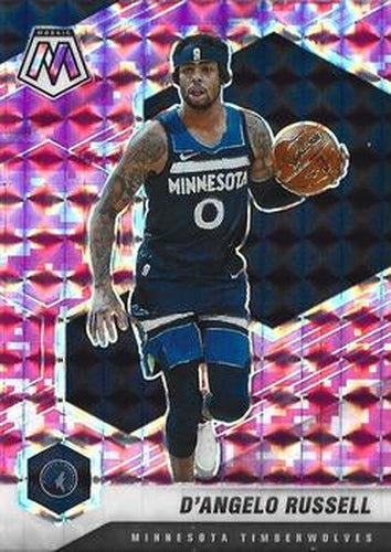 #147 D'Angelo Russell - Minnesota Timberwolves - 2020-21 Panini Mosaic - Mosaic Camo Pink Basketball