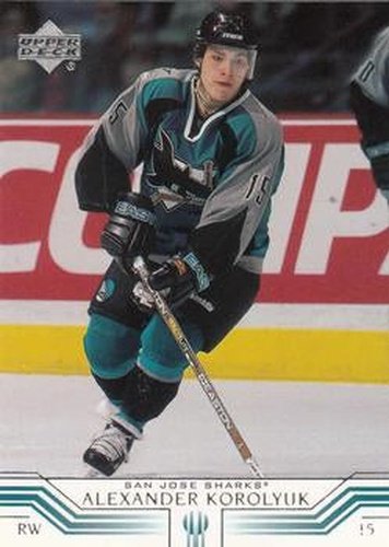 #148 Alexander Korolyuk - San Jose Sharks - 2001-02 Upper Deck Hockey