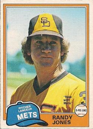 #148 Randy Jones - New York Mets - 1981 O-Pee-Chee - Gray Back Baseball
