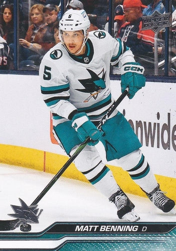 #148 Matt Benning - San Jose Sharks - 2023-24 Upper Deck Hockey