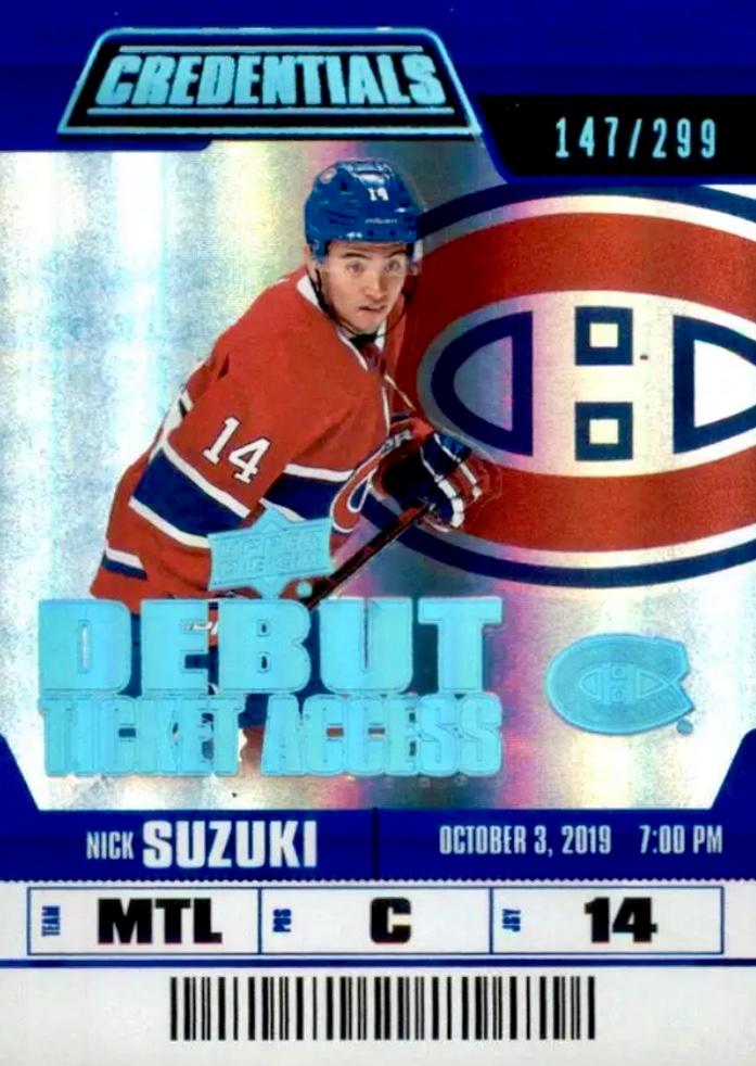 #148 Nick Suzuki - Montreal Canadiens - 2019-20 Upper Deck Credentials Hockey