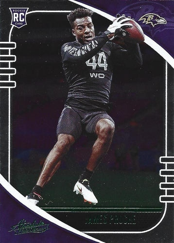 #148 James Proche - Baltimore Ravens - 2020 Panini Absolute - Green Football