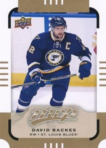 #149 David Backes - St. Louis Blues - 2015-16 Upper Deck MVP Hockey