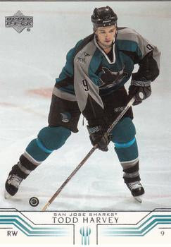#149 Todd Harvey - San Jose Sharks - 2001-02 Upper Deck Hockey