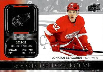 #RR-14 Jonatan Berggren - Detroit Red Wings - 2023-24 Upper Deck - Rookie Retrospective Hockey