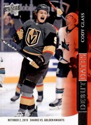 #DD-14 Cody Glass - Vegas Golden Knights - 2020-21 Upper Deck - Debut Dates Hockey