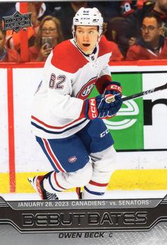 #DD-14 Owen Beck - Montreal Canadiens - 2023-24 Upper Deck - Debut Dates Hockey
