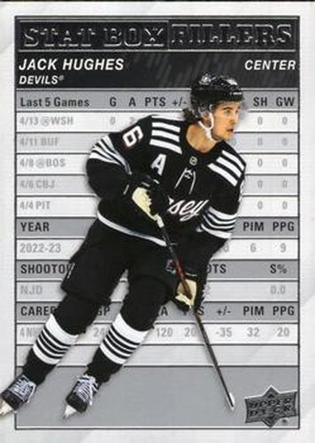 #SB-14 Jack Hughes - New Jersey Devils - 2023-24 Upper Deck - Stat Box Fillers Hockey