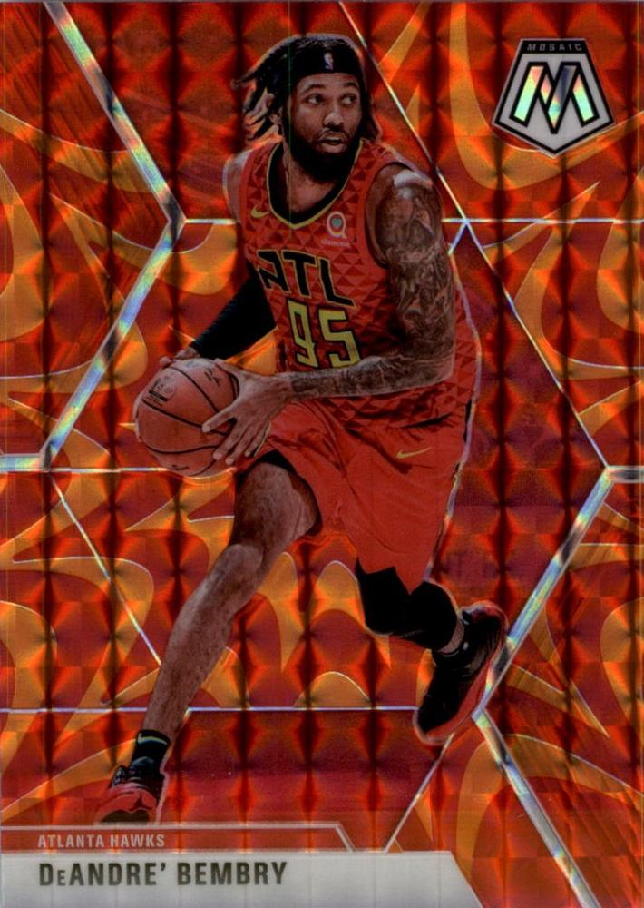 #14 DeAndre' Bembry - Atlanta Hawks - 2019-20 Panini Mosaic - Reactive Orange Basketball