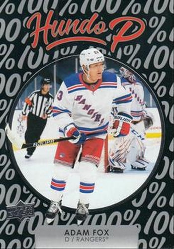 #HP-14 Adam Fox - New York Rangers - 2021-22 Upper Deck - Hundo P Hockey