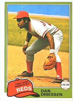 #14 Dan Driessen - Cincinnati Reds - 1981 O-Pee-Chee - Gray Back Baseball