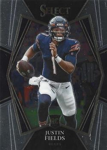 #150 Justin Fields - Chicago Bears - 2021 Panini Select - Black and Gold Prizm Die Cut Football
