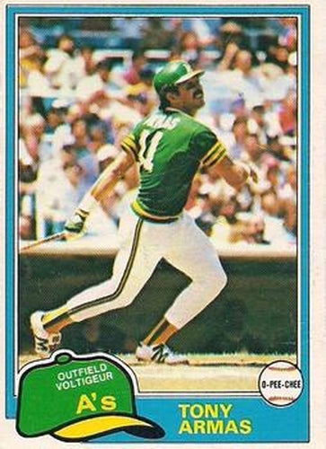 #151 Tony Armas - Oakland Athletics - 1981 O-Pee-Chee - Gray Back Baseball