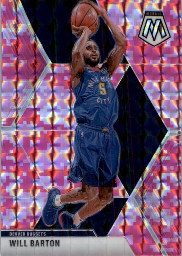 #151 Will Barton - Denver Nuggets - 2019-20 Panini Mosaic - Camo Pink Basketball
