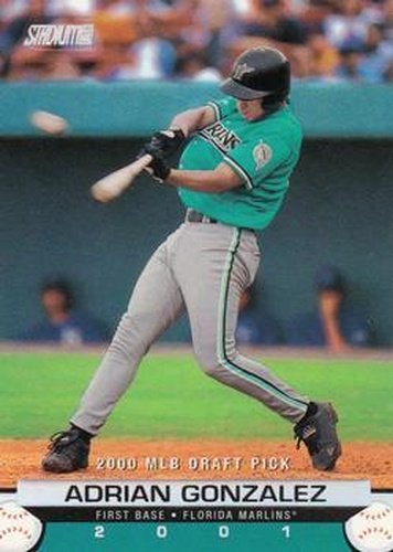 #151 Adrian Gonzalez - Florida Marlins - 2001 Stadium Club Baseball