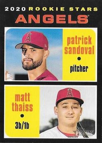 #152 Angels 2020 Rookie Stars Patrick Sandoval / Matt Thaiss - Los Angeles Angels - 2020 Topps Heritage Baseball